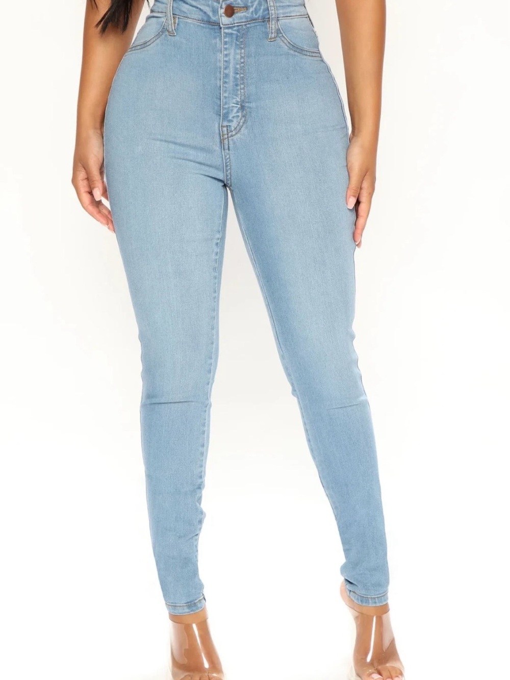 Fashion Nova Light Blue High-Waist Skinny Jeans